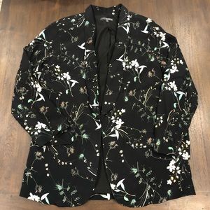Matty m black floral blazer w pockets